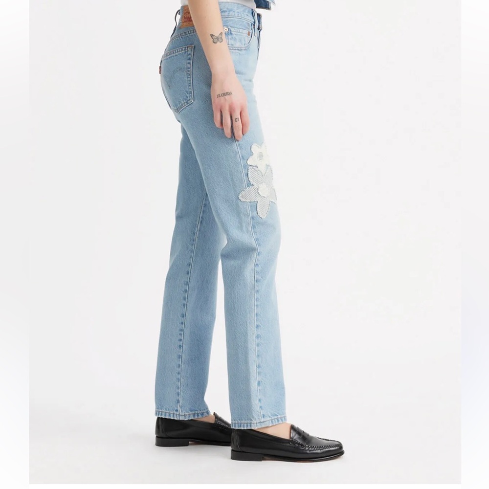 Levi's Women's 501 Original Fit Floral Embroidered Jeans